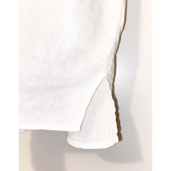 Lucky Brand Dress White With Blue Embroidery Size Medium - Picture 4 of 7